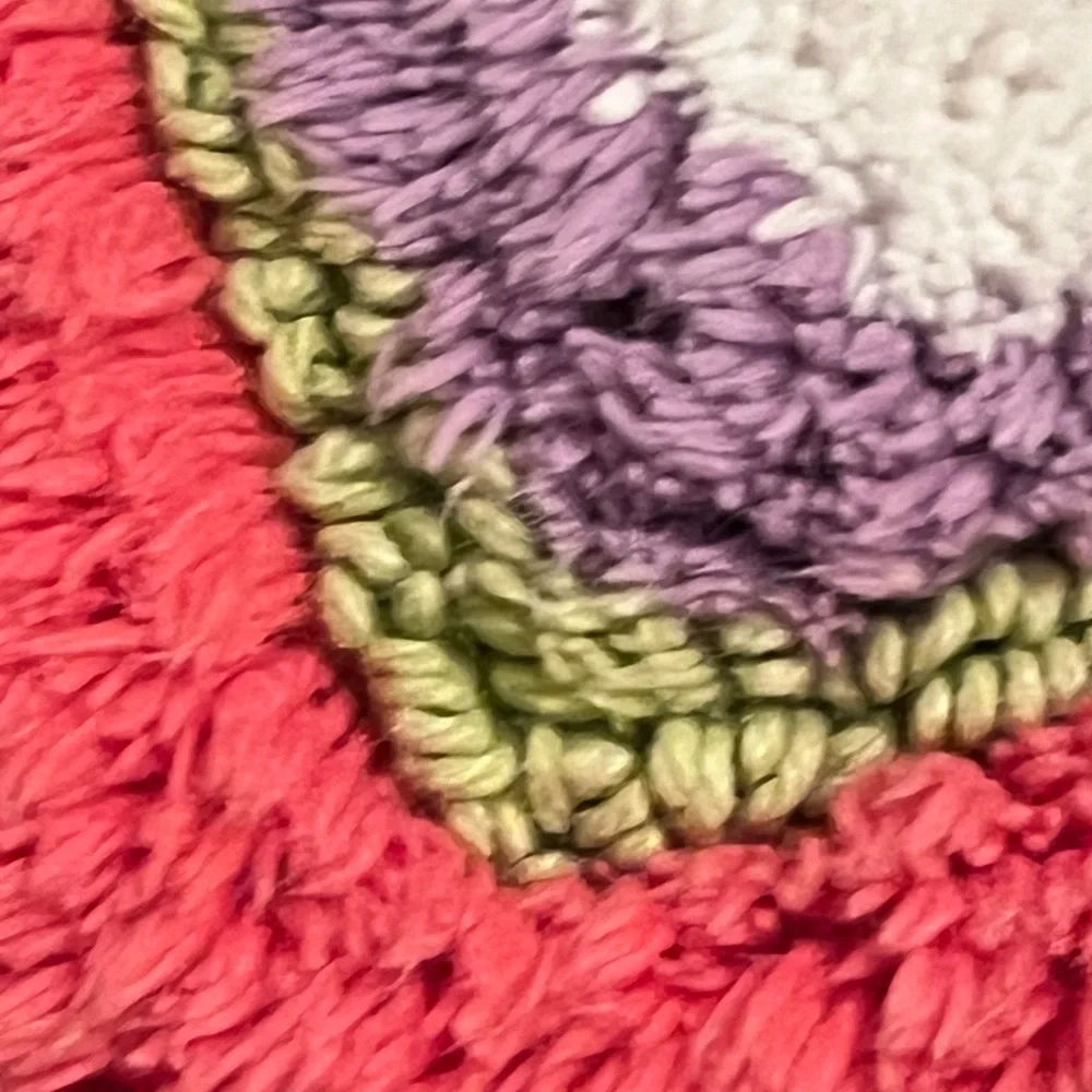 Vintage Bath rug size 30 by 21 inches/ Firm Price